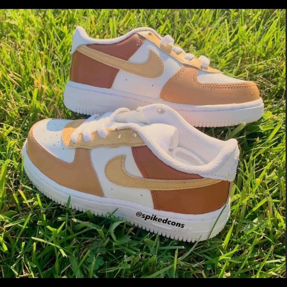 Custom Brown Air Force 1- Toddler - Picture 1 of 2